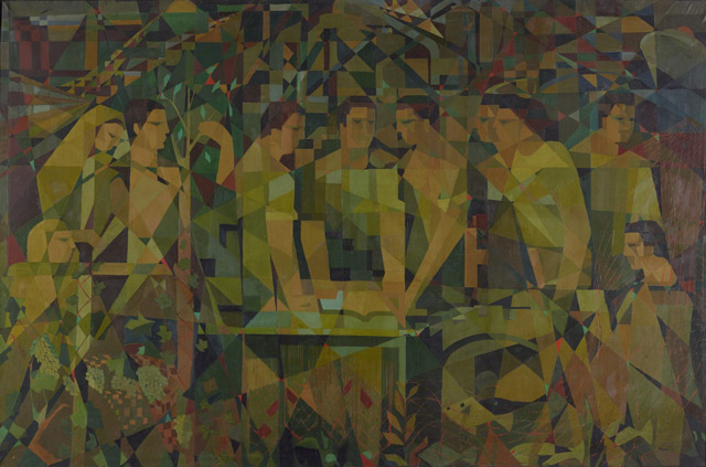 Ferruh Başağa, Toplum ve İşbirliği, 1953, oil on canvas. Photo by Ozan Çakmak