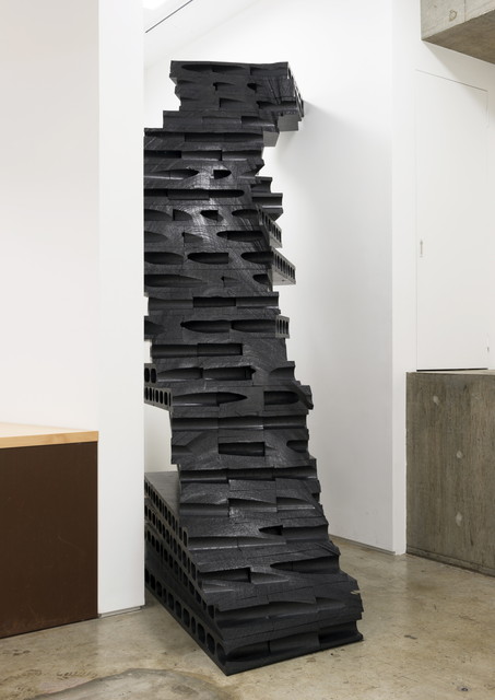 Enrico Isamu Oyama, Cross Section / Black Blocks, 2012 Styrofoam (H)2.5m x (W)1m x (D)2.1m Artwork © Enrico Isamu Oyama Photo © Ken Kato