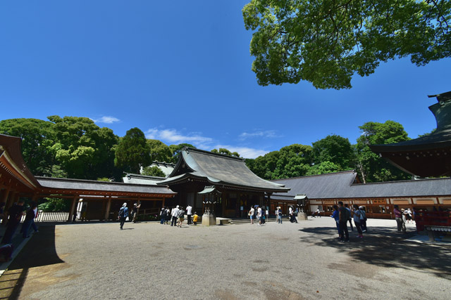 大宮の地名の由来となった氷川神社の本殿（見えているのは拝殿）