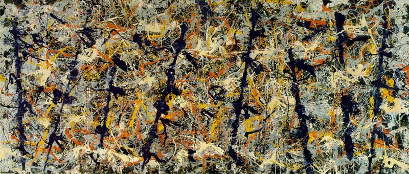 ジャクソン・ポロック《Blue Poles》1952年、212.1×488.9cm、キャンベラ、オーストラリア国立美術館　Jackson Pollock [Public domain]